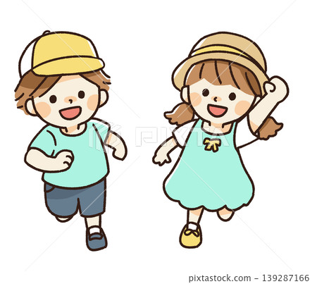 Illustration of children running 139287166