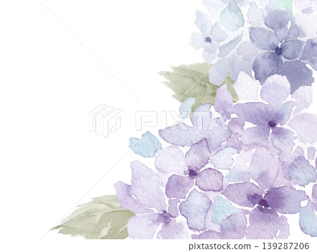 水彩繡球花畫框 139287206