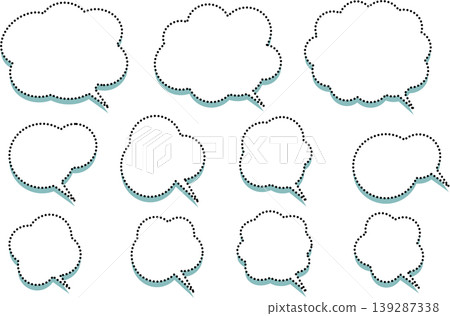 Simple speech bubble set (dotted lines, shadows, multiple variations, copy space included) Simple speech bubble set (dotted lines, shadows, multiple variations, copy space included) 139287338