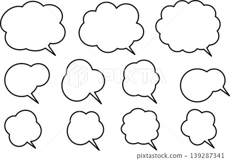 A set of simple speech bubble templates (with variations and copy space) A set of simple speech bubble templates (with variations and copy space) 139287341