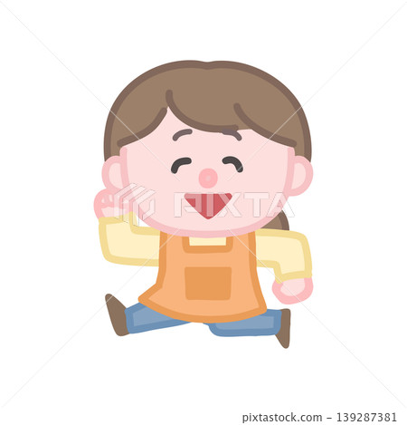 跑圍裙的一名婦女 139287381