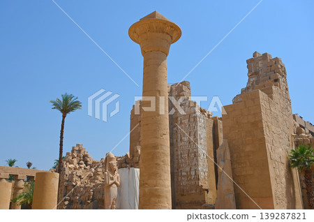 Karnak Temple, Papyrus Column, Second Pylon, Luxor Karnak Temple, Papyrus Column, Second Pylon, Luxor 139287821