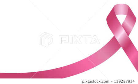 Woman breast cancer awareness realistic symbol. Breast cancer awareness symbol. October Pink Ribbon vector. Breast Cancer Awareness Month with Silk Realistic Pink Ribbon. Health Campaign Background.  139287934