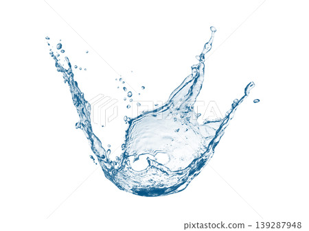Blue water splash texture; a transparent water splash abstract background. Blue water splash texture; a transparent water splash abstract background. 139287948
