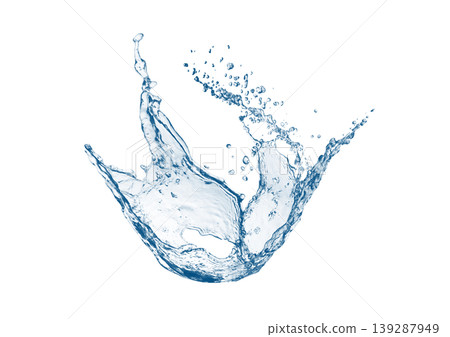 Blue water splash texture; a transparent water splash abstract background. Blue water splash texture; a transparent water splash abstract background. 139287949