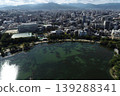 Aerial footage of Fukuoka City taken from Ohori Park in Fukuoka using a drone. 139288341
