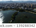 Aerial footage of Fukuoka City taken from Ohori Park in Fukuoka using a drone. 139288342