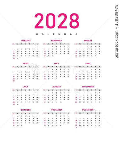 2028 Yearly Calendar Template 2028 Yearly Calendar Template 139288478