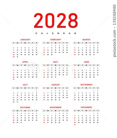 2028 Yearly Calendar Template 2028 Yearly Calendar Template 139288480