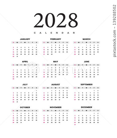 2028 Yearly Calendar Template 2028 Yearly Calendar Template 139288502