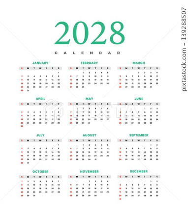 2028 Yearly Calendar Template 2028 Yearly Calendar Template 139288507