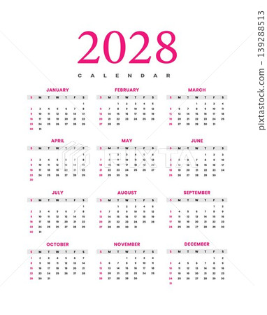 2028 Yearly Calendar Template 2028 Yearly Calendar Template 139288513
