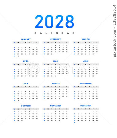 2028 Yearly Calendar Template 2028 Yearly Calendar Template 139288514