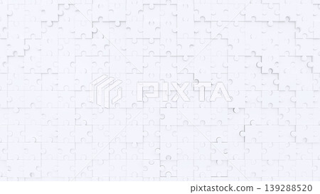 White puzzle piece 3D rendering abstract background 139288520