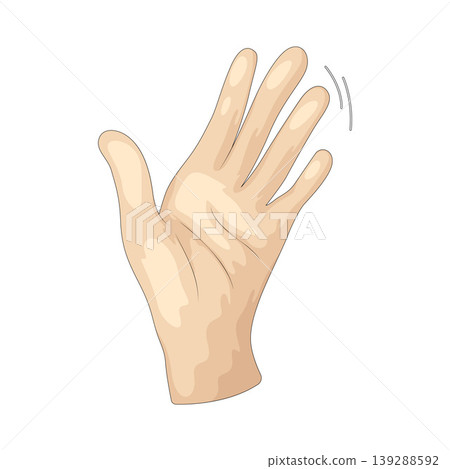 Illustration of Wave Hand Illustration of Wave Hand 139288592