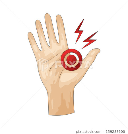 Illustration of Hand pain Illustration of Hand pain 139288600