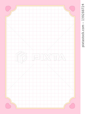 Heart frame background, pink, dreamy, cute, grid, decorative frame, vertical. 139288724