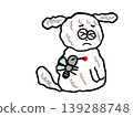 一隻白色玩具貴賓犬被蚊子叮咬後閉上了眼睛。 139288748