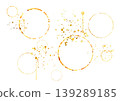 Gold circular frame and splash watercolor abstract background 139289185