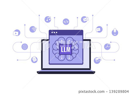 Illustration of Large Language Model LLM Neural Network 139289804