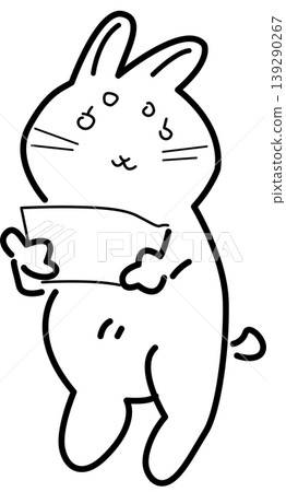 bunny is holding a piece of paper bunny is holding a piece of paper 139290267
