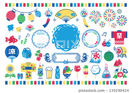 夏季節慶設計素材包：日式插畫 139290424