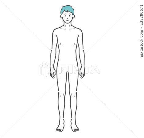 Full-body illustration of a slender adult male (front view) 139290671