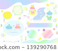 Cute Tanabata decorations and frame set 139290768