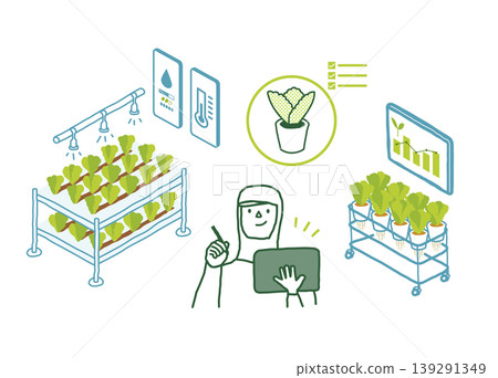Conceptual illustration of a vegetable factory Conceptual illustration of a vegetable factory 139291349