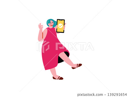 操作智能手機的婦女的例證 操作智能手機的婦女的例證 139291654