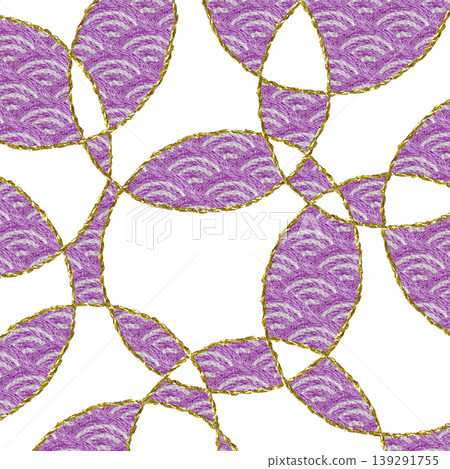 【日式青海波背景裝潢】手工刺繡插畫素材 139291755