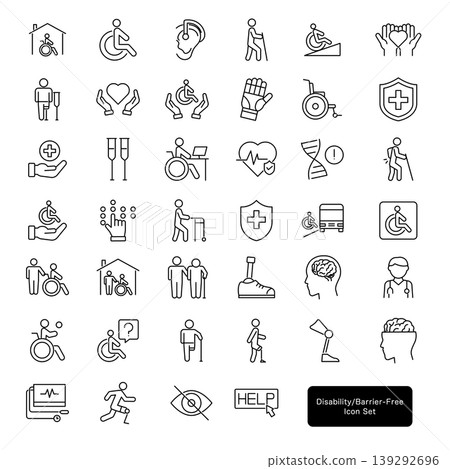 Disability and Barrier-Free Icon Set Disability and Barrier-Free Icon Set 139292696