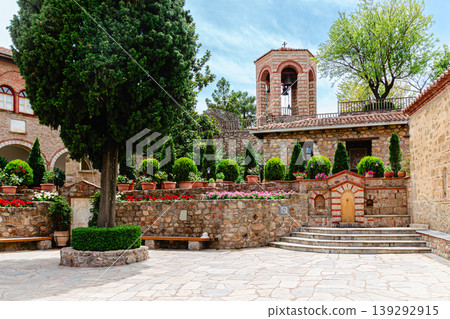 the interior of the monastery of Varlaam in the meteors in greece 139292915