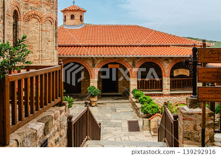 the interior of the monastery of Varlaam in the meteors in greece the interior of the monastery of Varlaam in the meteors in greece 139292916