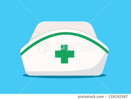 Nurse Hat Medical Icon with Cross Healthcare Symbol Vector Illustration 139292987