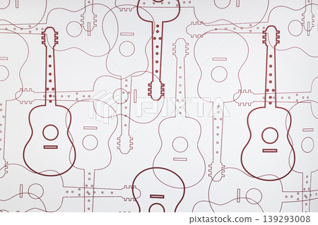 Seamless pattern of acoustic guitars on light background Seamless pattern of acoustic guitars on light background 139293008