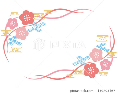 Retro-pop plum blossom frame (horizontal orientation) 139293167