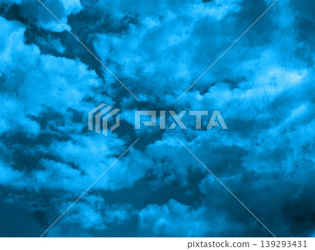 Sky, blue sky, clouds, watercolor, background, summer, blue, background material, nature, background, vast sky, weather, illustration, watercolor painting, blue 139293431