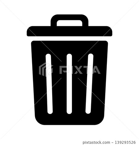 Simple icon illustration of a trash can 001 Simple icon illustration of a trash can 001 139293526