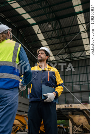 Successful engineer teams working together. Logistics concept. 139293934