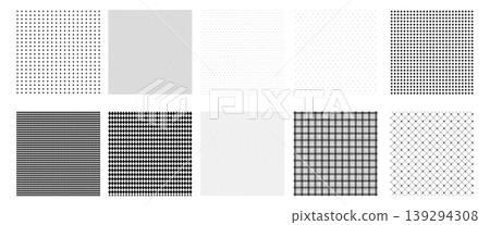 A set of monochrome geometric patterns and seamless textures. A set of monochrome geometric patterns and seamless textures. 139294308