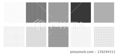 A set of monochrome geometric patterns and seamless textures. A set of monochrome geometric patterns and seamless textures. 139294311