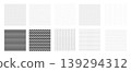 A set of monochrome geometric patterns and seamless textures. 139294312