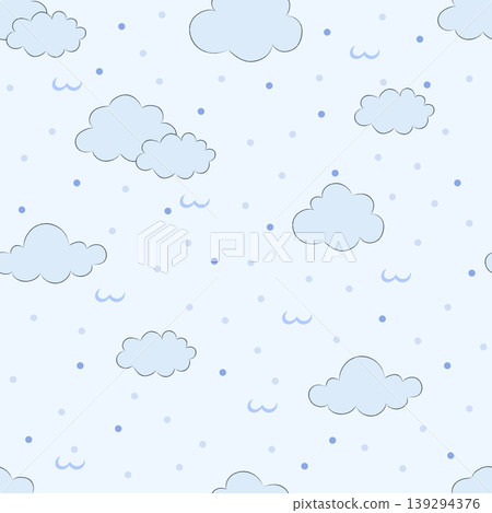 Neutral seamless pattern for children's room with stars, clouds and moon, blue background for children's room Neutral seamless pattern for children's room with stars, clouds and moon, blue background for children's room 139294376