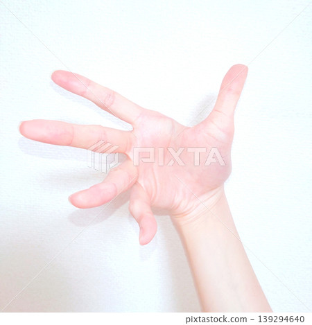 Beautiful and graceful female hand parts that stand out against a white background. 139294640