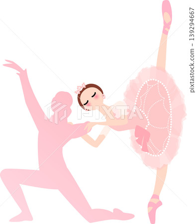 Ballet pas de deux Two ballerinas dancing 139294667
