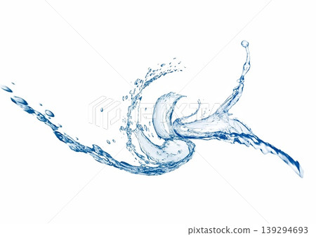 藍色水花紋理；透明水花抽象背景。 139294693