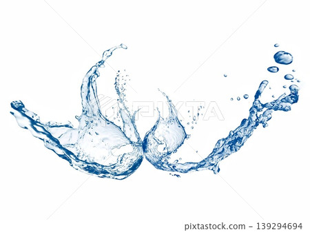藍色水花紋理；透明水花抽象背景。 139294694