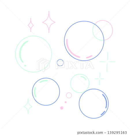 Colorful and fantastical bubble illustration material (black background / neon / soap bubbles / multiple colors) Colorful and fantastical bubble illustration material (black background / neon / soap bubbles / multiple colors) 139295163