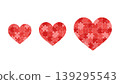 Heart-shaped puzzle, set of 3 sizes, red, vector illustration. 139295543